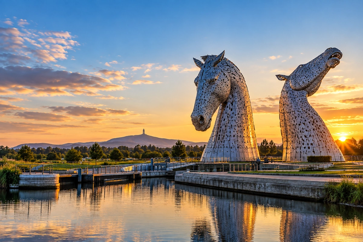 The Kelpies in Falkirk, Central Scotland